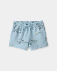 Baby Boy Helicopter French Terry Shorts - Blue