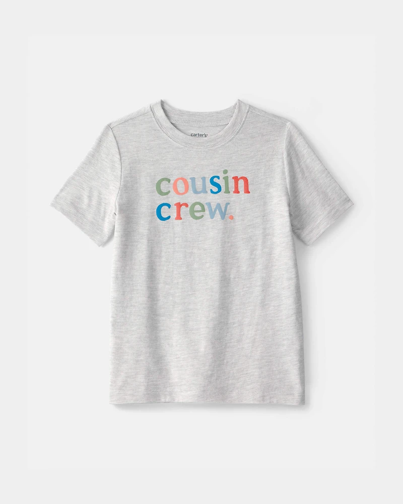 Toddler 'Cousin Crew' Graphic Tee - Grey
