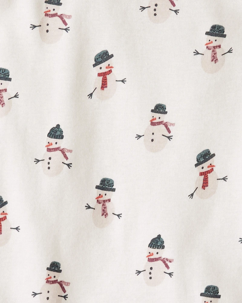Toddler Organic Cotton Snowman Print Pajamas