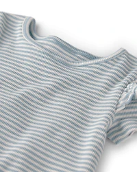 Baby Girl 3-Pack Organic Cotton Flutter Bodysuits in Stripes