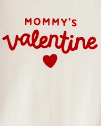 Baby Boy Mommy's Valentine Long-Sleeve Graphic Bodysuit - Cream