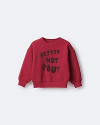 Toddler  'Better Not Pout'  Dolman-Sleeve Sweatshirt - Red