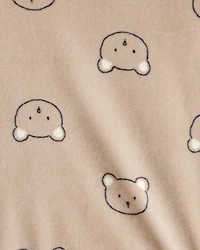 Baby Boy 2-Piece Bear Print Velour Sweatshirt & Pant Set - Brown