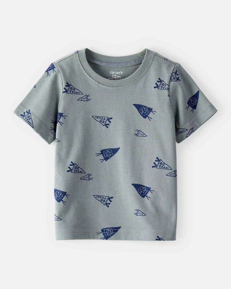 Baby Boy Varsity Print Short-Sleeve Tee - Grey
