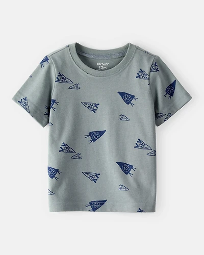 Baby Boy Varsity Print Short-Sleeve Tee - Grey