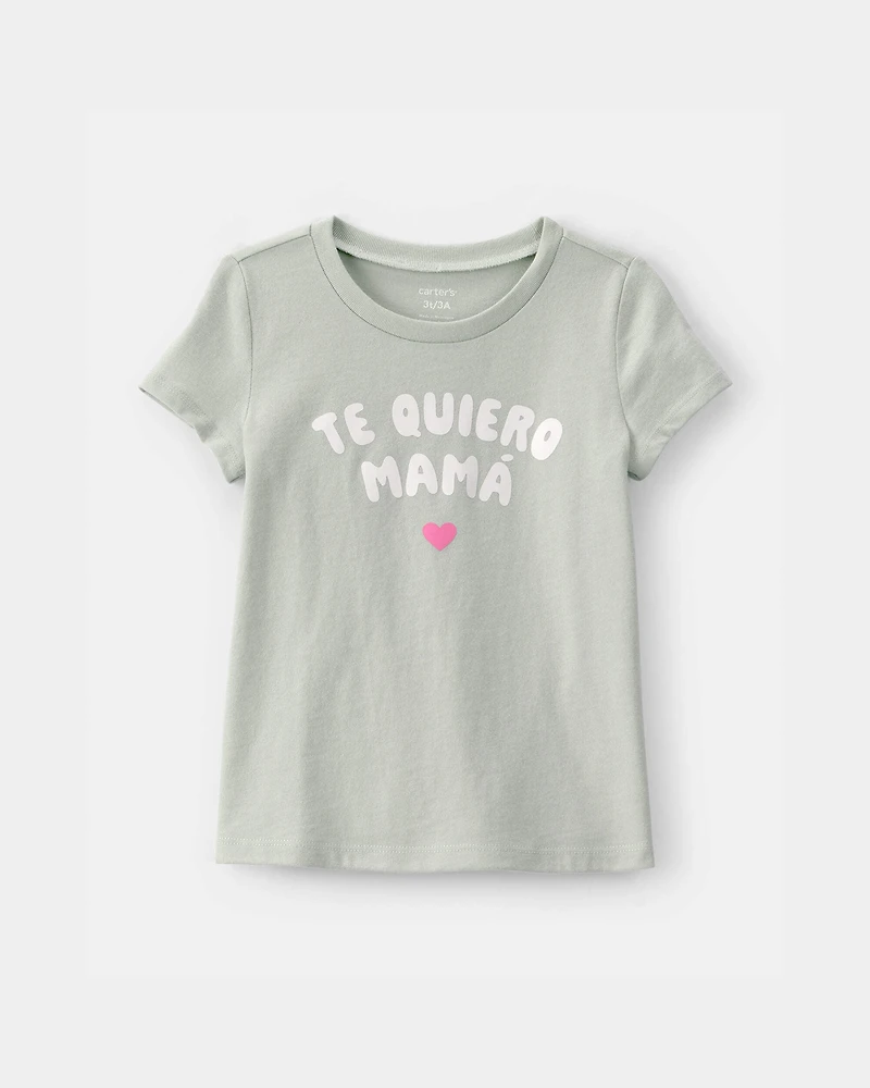 Toddler Girl 'Te Quiero Mamá' Graphic Tee - Green