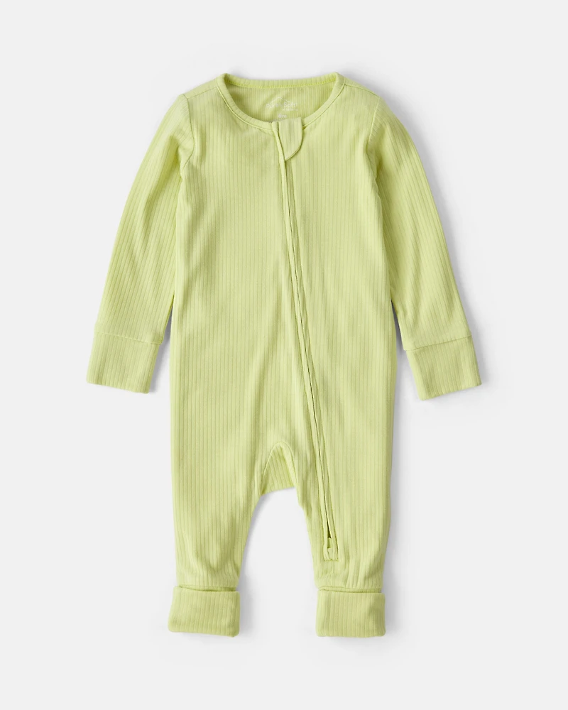 Baby PurelySoft™ 2-Way Zip Sleep & Play Pajamas - Green