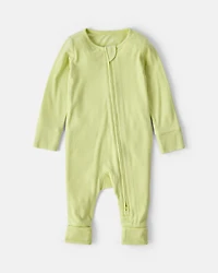 Baby PurelySoft™ 2-Way Zip Sleep & Play Pajamas - Green
