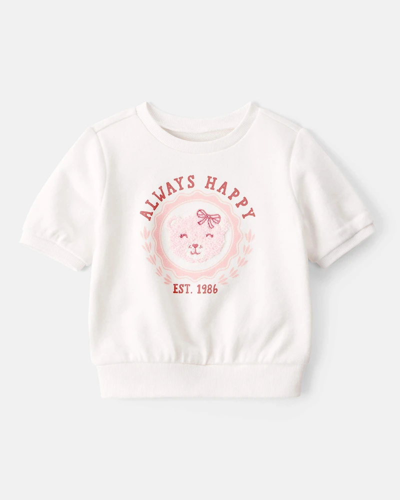 Baby Girl 2-Piece Graphic Tee & Printed Skort Set - White/Pink