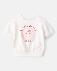 Baby Girl 2-Piece Graphic Tee & Printed Skort Set - White/Pink