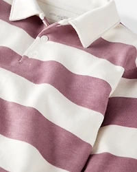 Girls Organic Cotton Henley Top in Stripes