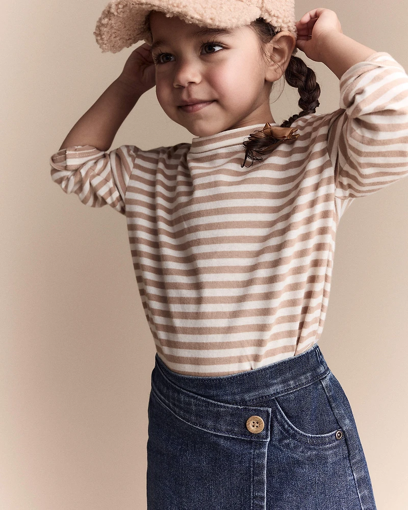 Toddler Girl Asymmetrical Denim Skirt - Blue