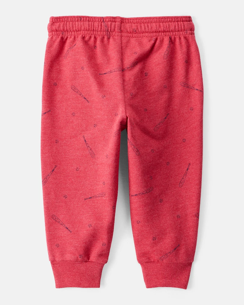 Baby Boy Baseball French Terry Jogger - Red
