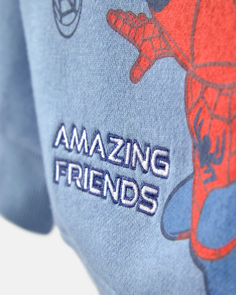 Toddler Boy 2-Piece ©Marvel Spider-Man Fleece Pullover Sweatshirt & Joggers Set - Blue