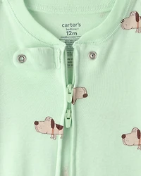Baby Puppy 100% Cotton Snug Fit 1-Piece Pajama - Green