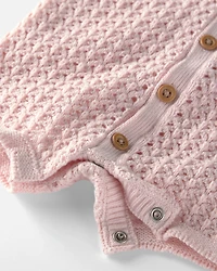 Baby Girl Organic Cotton Sweater Knit Romper