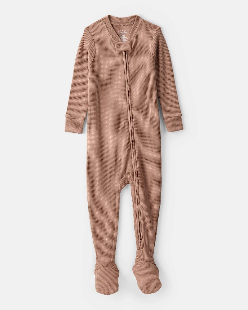 Baby PurelySoft 2-Way Zip 1-Piece Pajamas - Brown