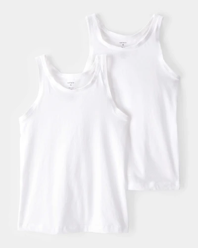 Girls 2-Pack Tank Undershirts - White