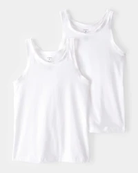 Girls 2-Pack Tank Undershirts - White