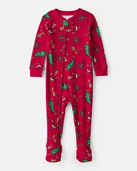 Baby Dr. Seuss™ The Grinch Print 100% Cotton Long-Sleeve Snug Fit 1-Piece Pajamas - Red