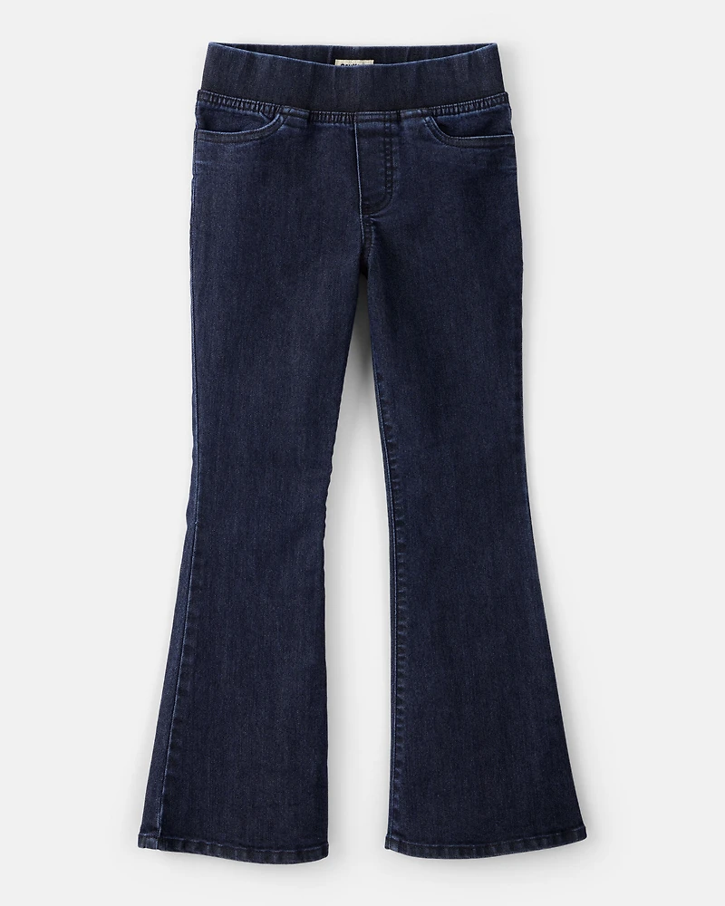 Girls Mid-Rise Denim Pull-On Bootcut Jeans - Blue