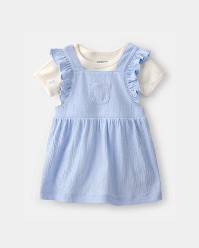 Baby Girl 2-Piece Jumper Dress Set - Blue