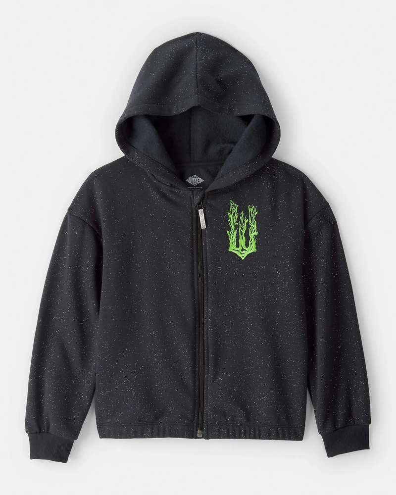 Girls Wicked Elphaba Sparkle Hoodie - Black