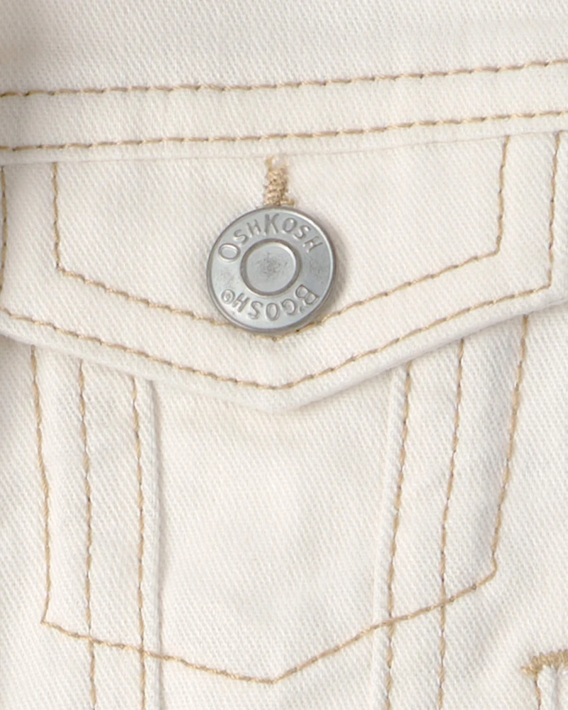 Baby Girl Twill Jacket - Ivory