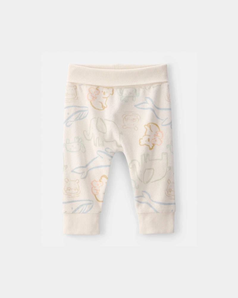 Baby 2-Piece Animal Friends Graphic Tee & Pant Set - Ivory