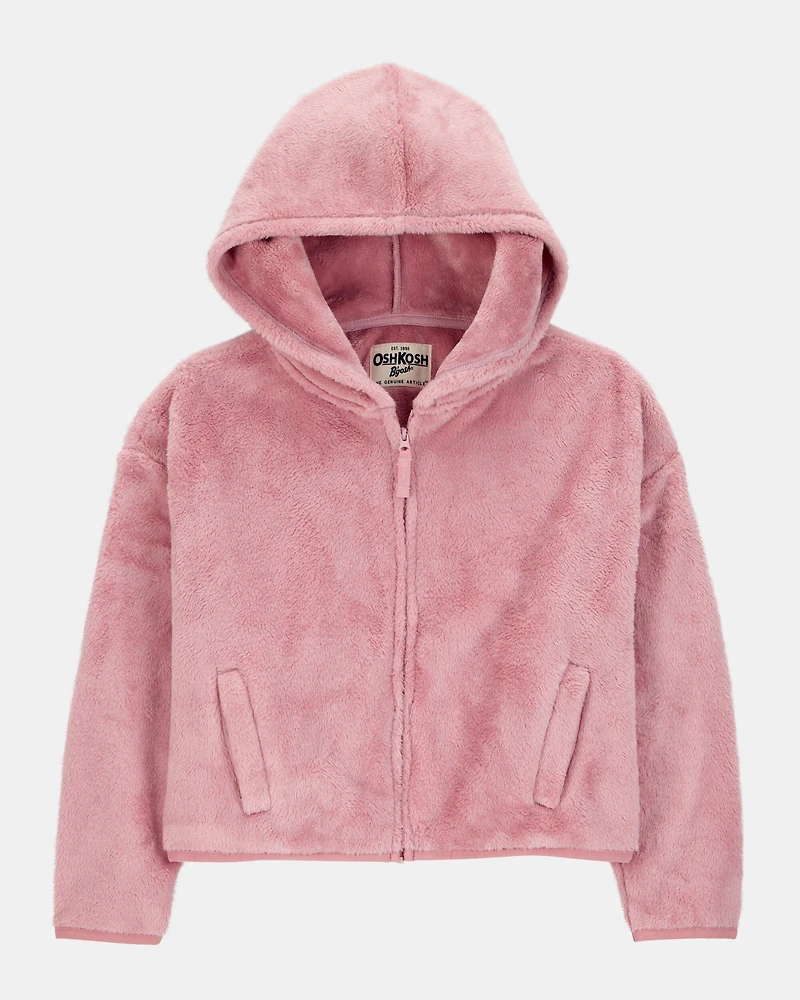 Kid Sherpa Uniform Hooded Jacket- Pink