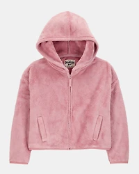 Kid Sherpa Uniform Hooded Jacket- Pink