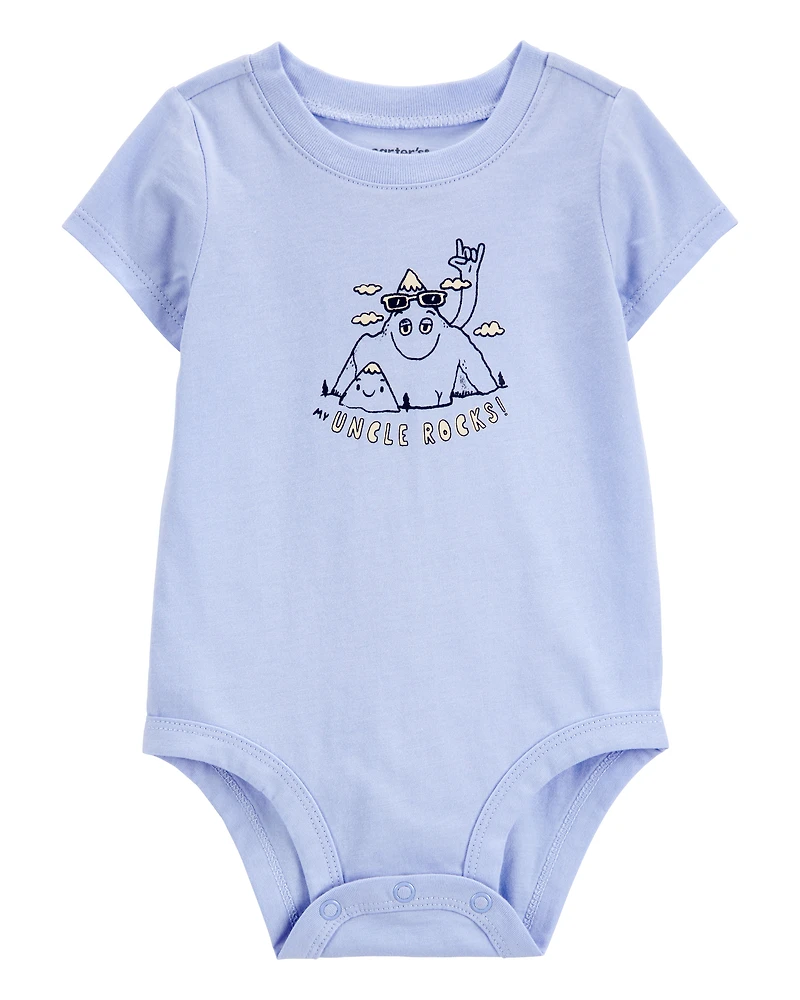 Baby "Uncle Rocks" Short-Sleeve Bodysuit - Blue