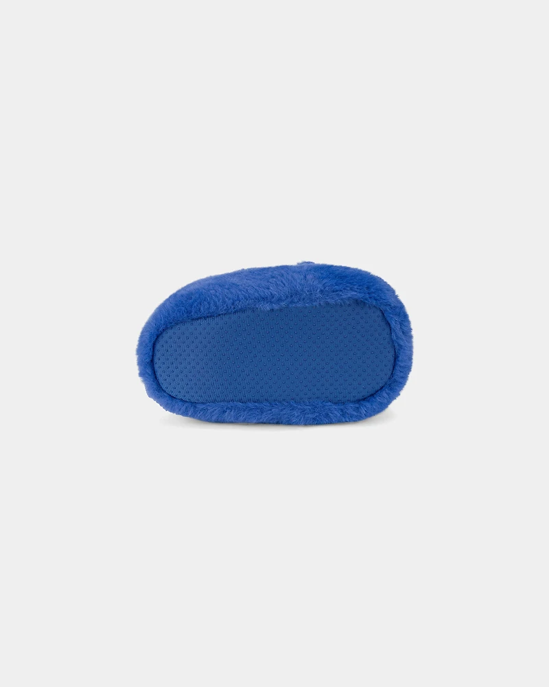 Boys Cozy Monster Slippers - Blue