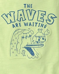 Toddler Boy Surfing Crab Tank Top - Green