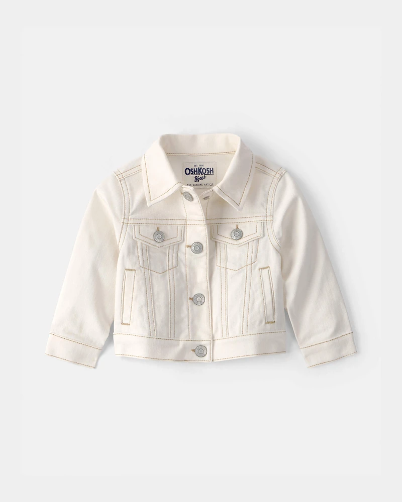 Baby Girl Twill Jacket - Ivory