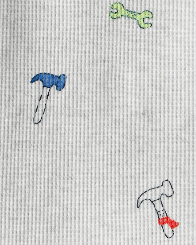 Baby Boy 2-Piece Construction Thermal Bodysuit & Pant Set - Grey