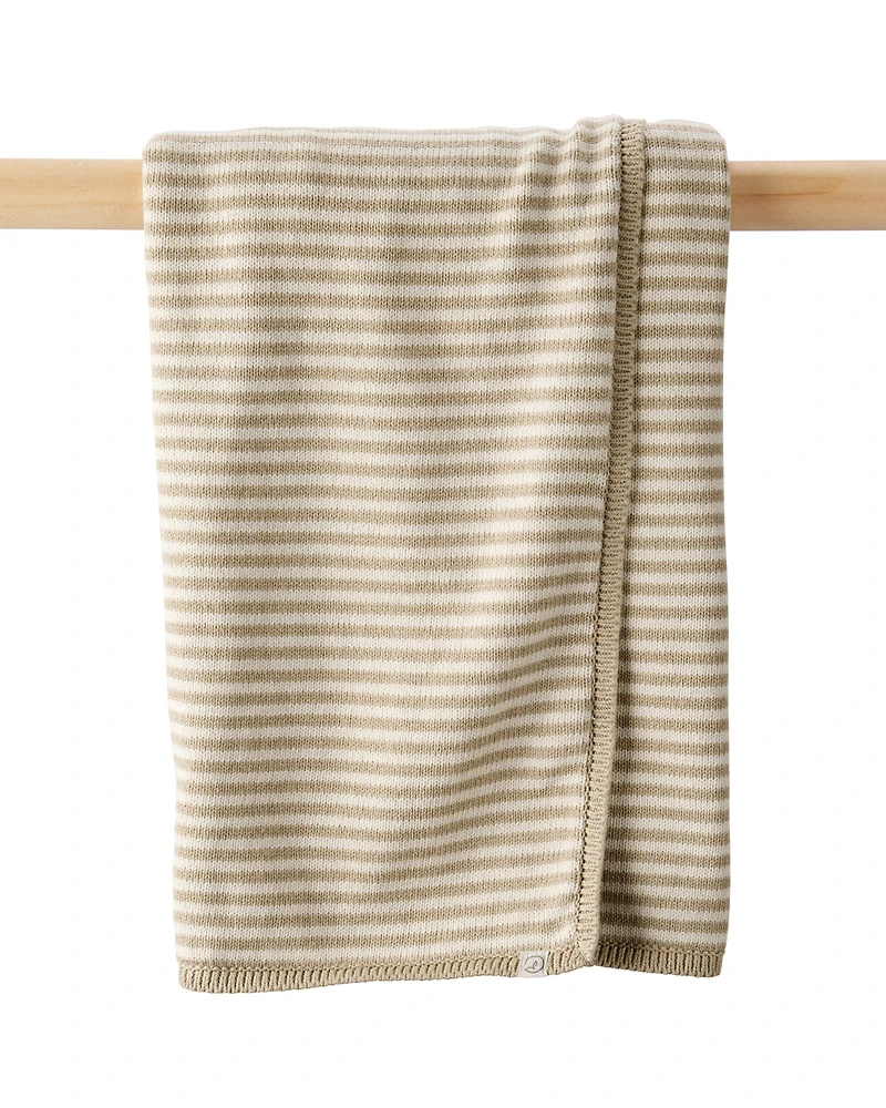 Baby Organic Cotton  Sweater Knit Blanket and Cap Gift Set