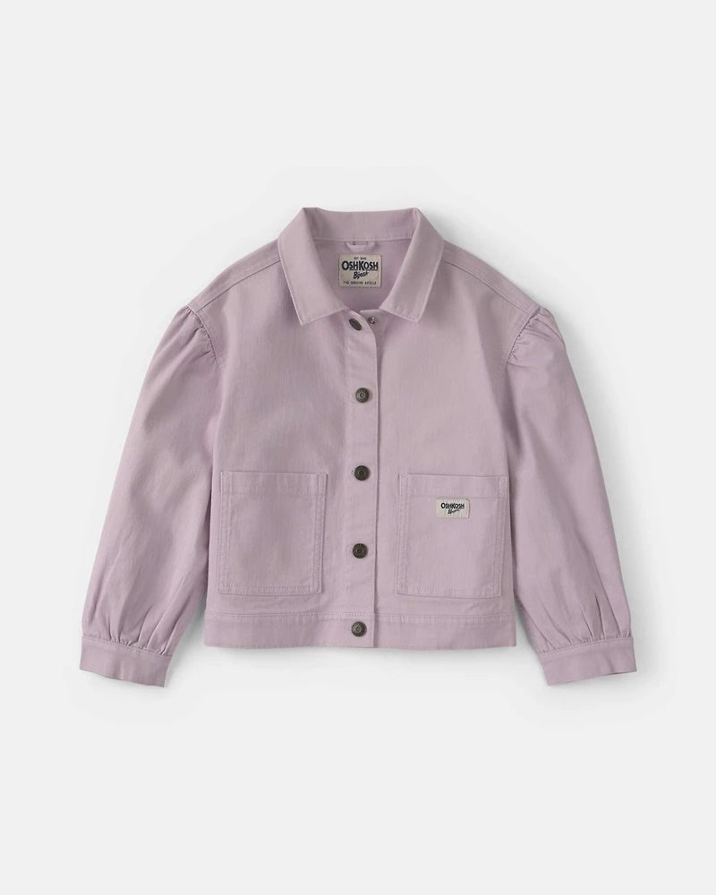 Girls Twill Bomber Jacket - Purple