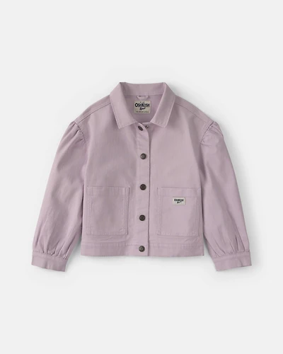 Girls Twill Bomber Jacket - Purple