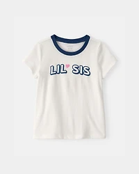 Toddler Girl 'Lil Sis' Graphic Tee - Ivory