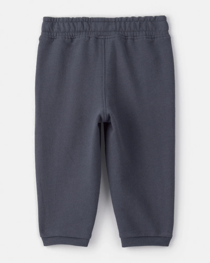 Baby Pull-On French Terry Joggers - Navy