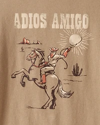 Boys Western Long-Sleeve Graphic Tee - Brown