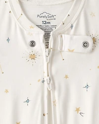 Baby Constellation PurelySoft 2-Way Zip 1-Piece Pajama - Cream