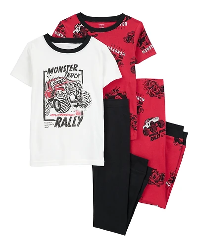Kid 4-Piece Truck Cotton Pajamas