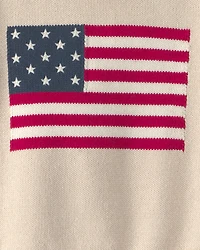 Toddler Organic Cotton American Flag Knit Sweater