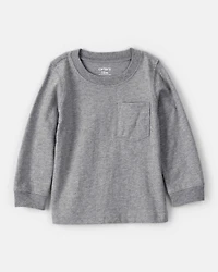 Baby Boy Long-Sleeve Pocket Tee - Grey