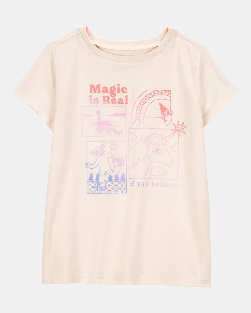 Kid Magic Is Real Short-Sleeve Graphic Tee - Ivory