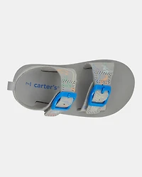 Toddler Boy Dinosaur Strappy Casual Sandals - Grey/Blue