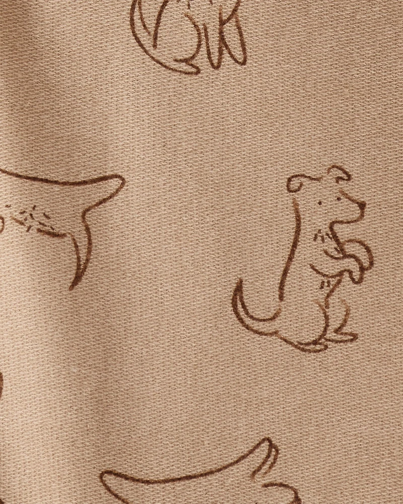 Toddler Boy Dog French Terry Long-Sleeve Tee & Pant Set - Brown