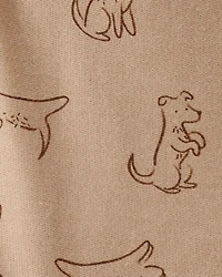 Toddler Boy Dog French Terry Long-Sleeve Tee & Pant Set - Brown